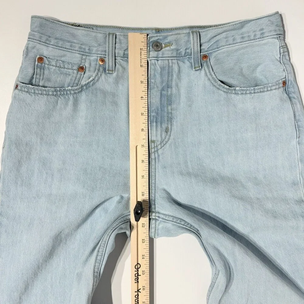 Levi’s 90s Style Low Pro High Rise Straight Jeans Light Wash Distressed Women 29